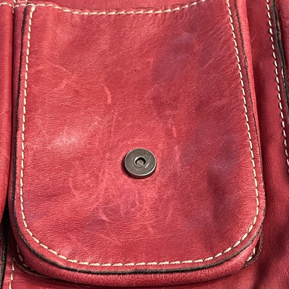 Patricia Nash Red Leather Studded Women's Bag - Picture 6 of 6